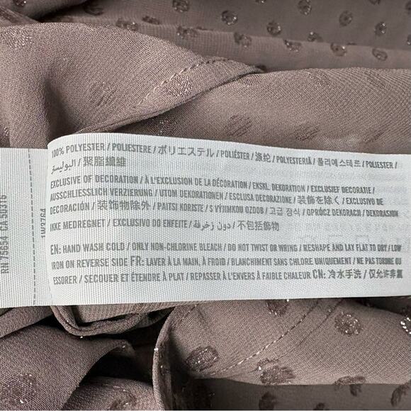 Abercrombie and Fitch Blouse, Button Down, Cocoa Brown, Shiny Polka Dots, Size M - Picture 10 of 10